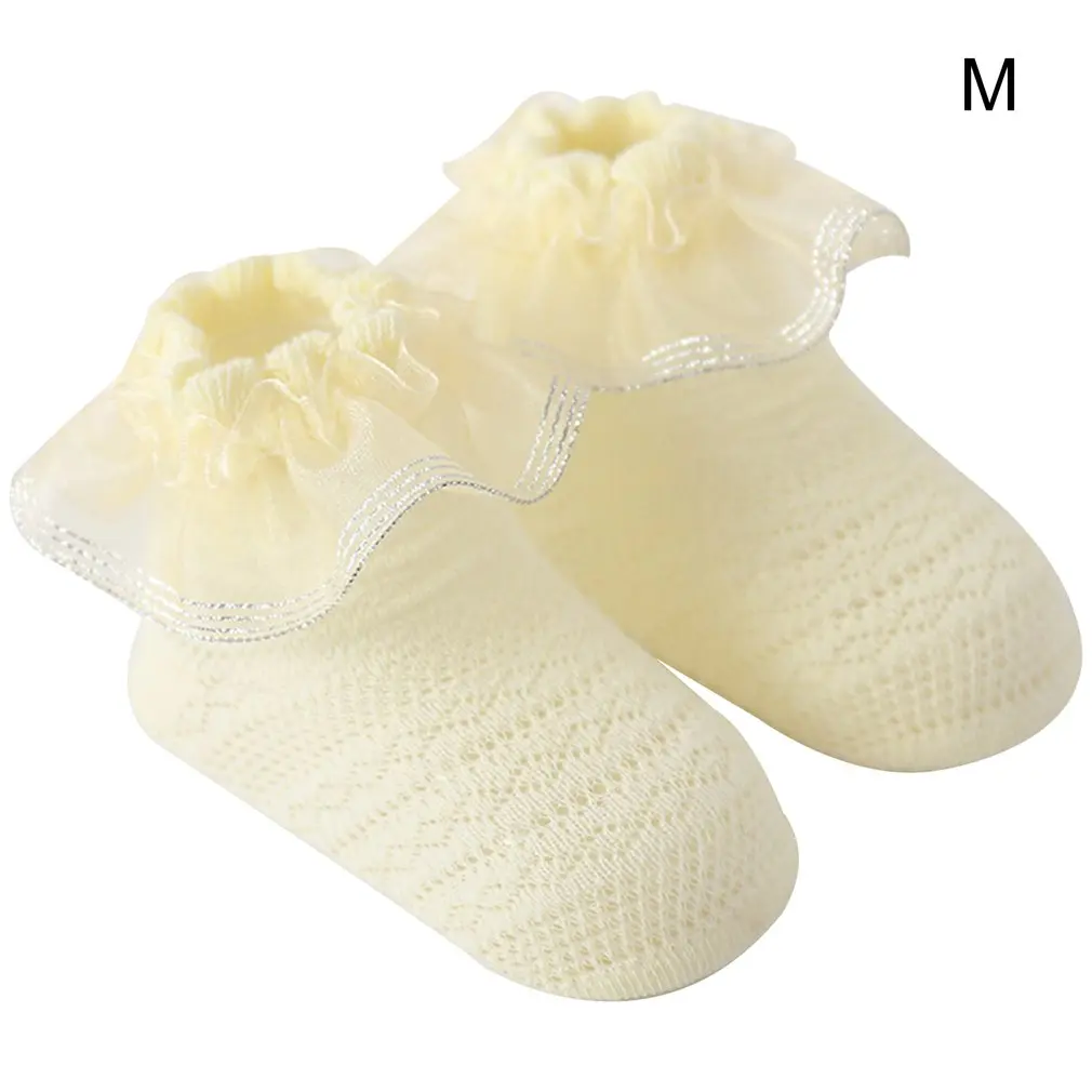 

Breathable Cotton Lace Ruffle Princess Mesh Socks Children's Ankle Short Sock White Pink Yellow Baby Girls Toddler Kids Socks