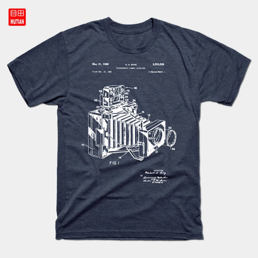 Винтажная камера запатентованная футболка цифровая диафрагма движущаяся для