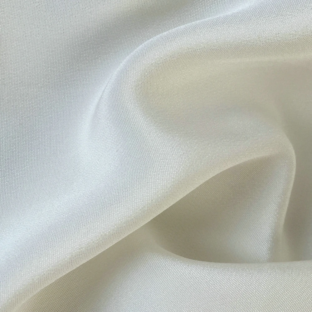 Natrue 100% tecido de seda 40mm, cdc crepe de chine tecido branco de luxo, vestido de vestuário macio e resistente