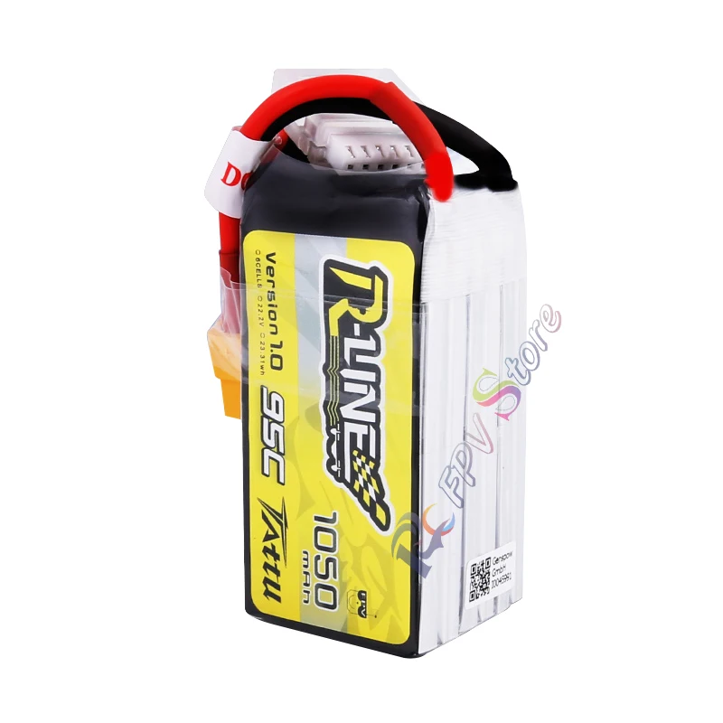аккумулятор tattu r line 1050 мач 95c 6s1p lipo с разъ