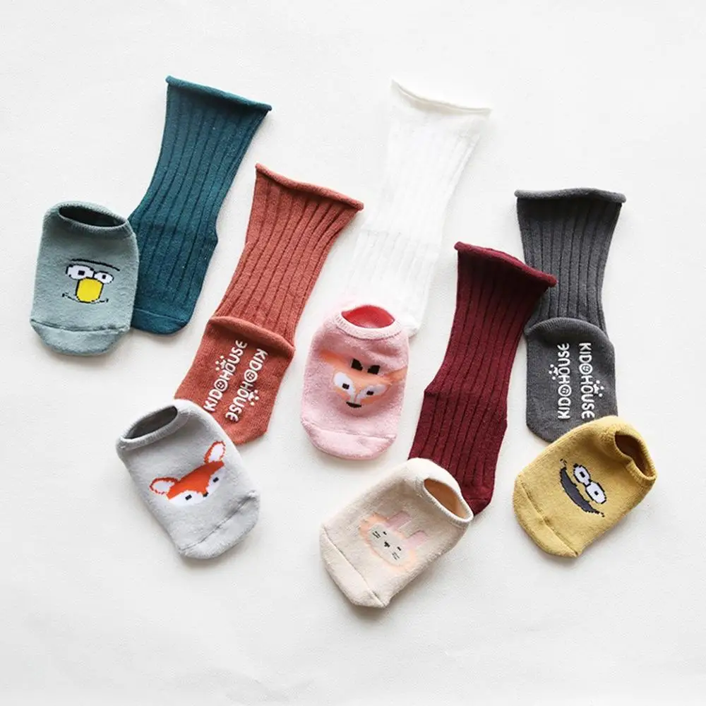 Нескользящие носки для малышей хлопковые носки-тапочки детские гольфы с