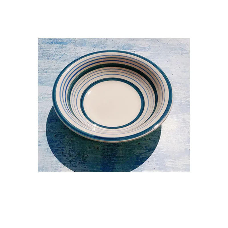 

Jusen Ceramic Mutiple Patterns Colors Round Western Dinner Plate Dish Exquisite Handmade 19cm*2cm Kitchen Tableware