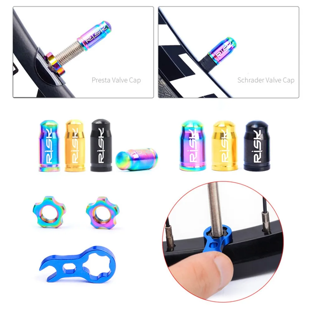 

Risk Set Bike Valve Core Wrench And Presta Tire Valve Cap Bicycle Valve Removal Tool Portable Repair Tools Accessories