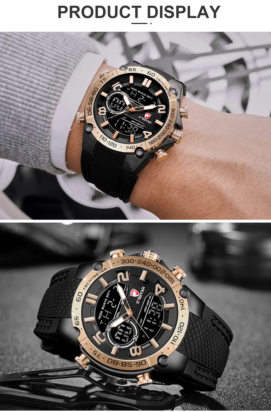 Топ люксовый бренд CHEETAH мужские часы модные спортивные наручные Цифровые кварцевые аналоговые часы водонепроницаемые мужские часы Relogio Masculino
