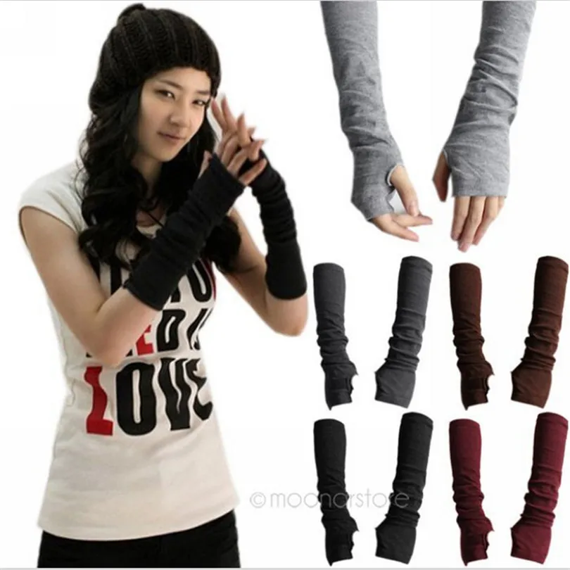 

VIIANLES Long Mittens Women Winter Warm Gloves Adult Men Bouncy Arm Crochet Long Elongation Without Finger