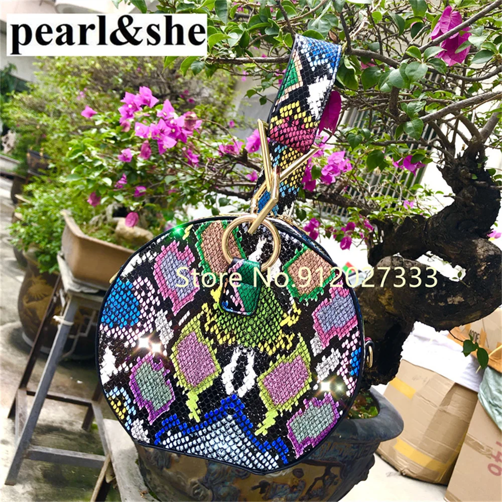 

Luxury Handbag 2021 INS Ms Hot Snake Multi Colors Unique Round Circular Handbags Female Ladies All Match Bags Women
