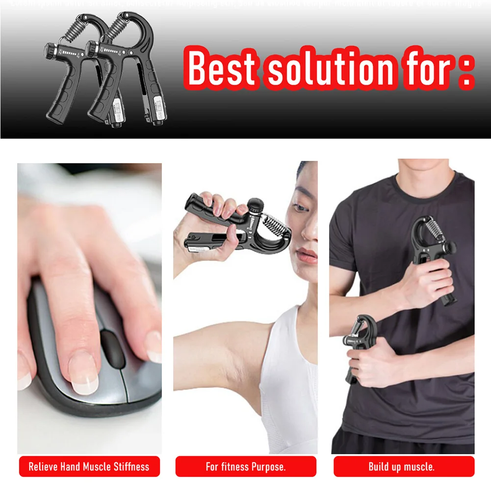 

5kg-60kg Grip Device Adjustable Gripper Fitnesas Hand Wrist Muscle Exerciser With Counter Durable Handle Finger Rehabilitation