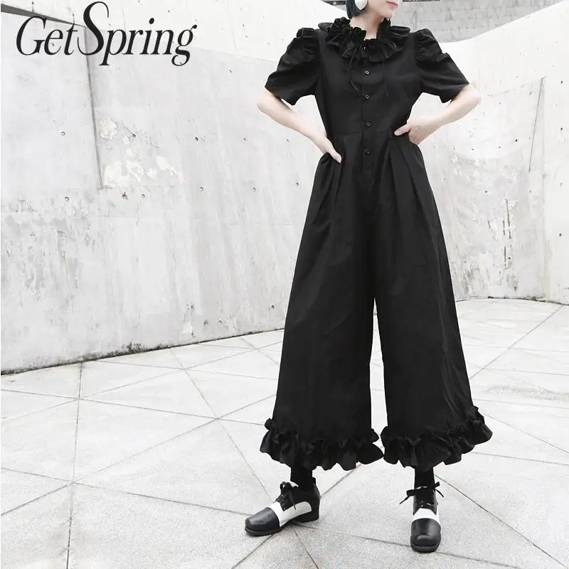 GETSPRING Для женщин комбинезон с оборками тряпичная кукла воротник хлопковый s