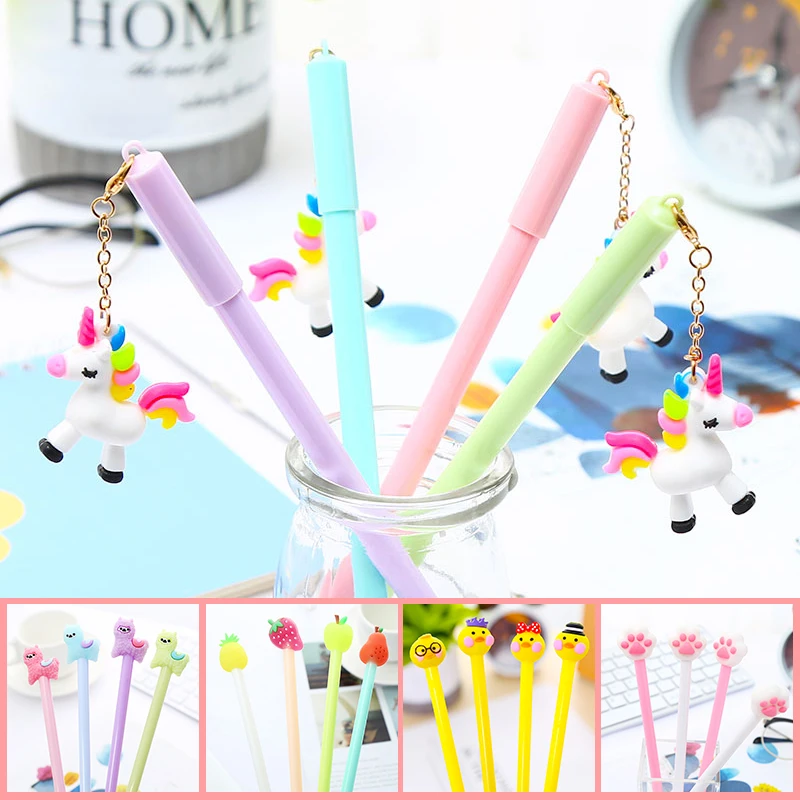 Смешанный Набор для творчества Kawaii милый Единорог мороженое гелевая ручка