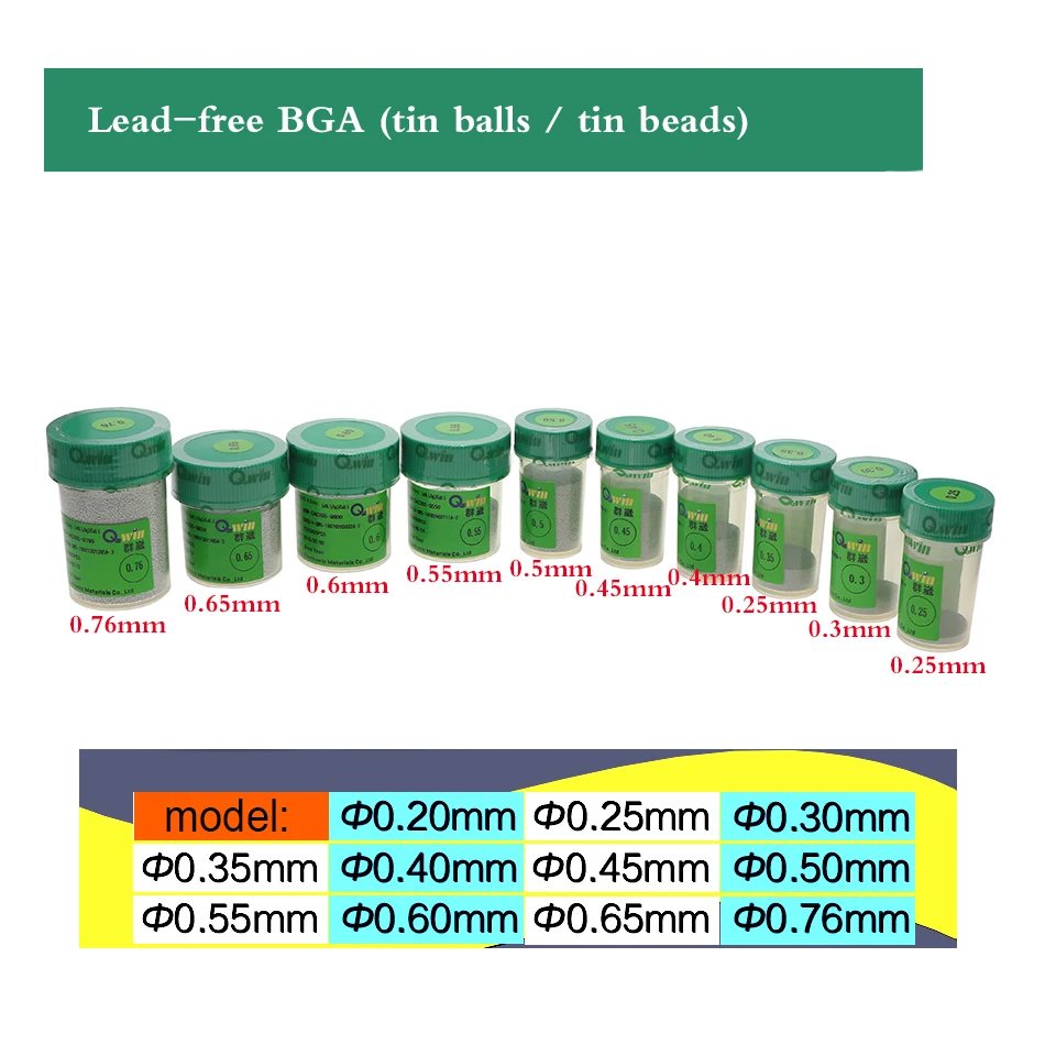 Тайвань QWIN бессвинцовый паяльный шар BGA паяльная станция 250000 таблеток/бутылка 0 4
