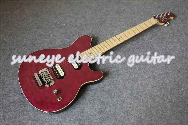 Goede China Custom Shop Paars Gewatteerde Afwerking Music Man AX40 Elektrische Gitaar Chrome Tremolo Gitaren Electrica Linkshandige Guitarra