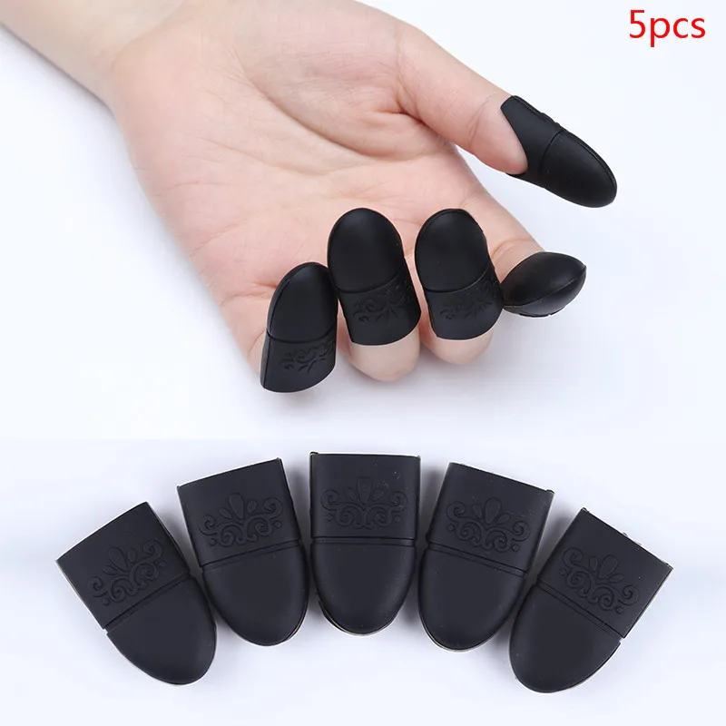 Black 5pcs Cap Комплект инструментов для маникюра гель для снятия лака Очиститель клипса колпачок удалитель салфетки без ворса лак для ногтей хлопок кутикулы толкатель маникюрные советы - Цвет: Black 5pcs Cap