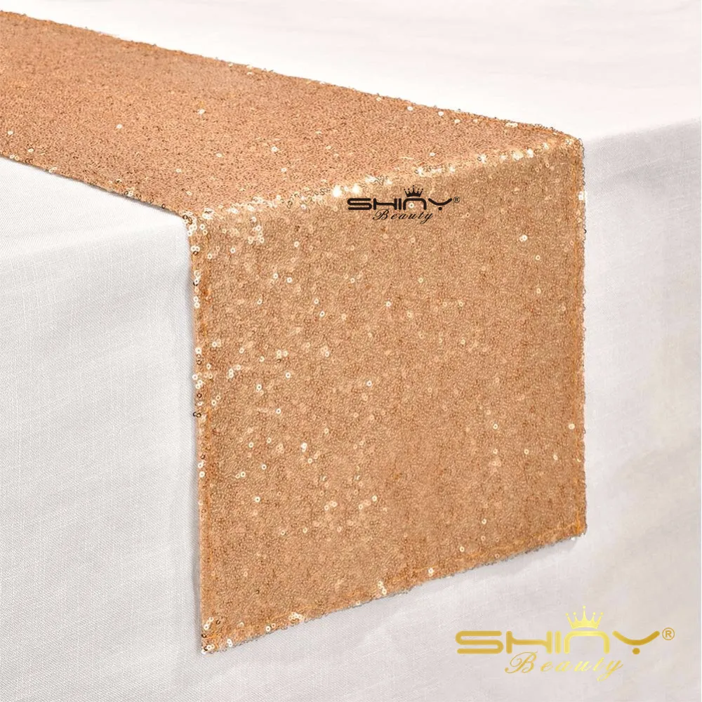 Shinybeauty настольная дорожка с пайетками из розового золота 12x120 дюймов блестками