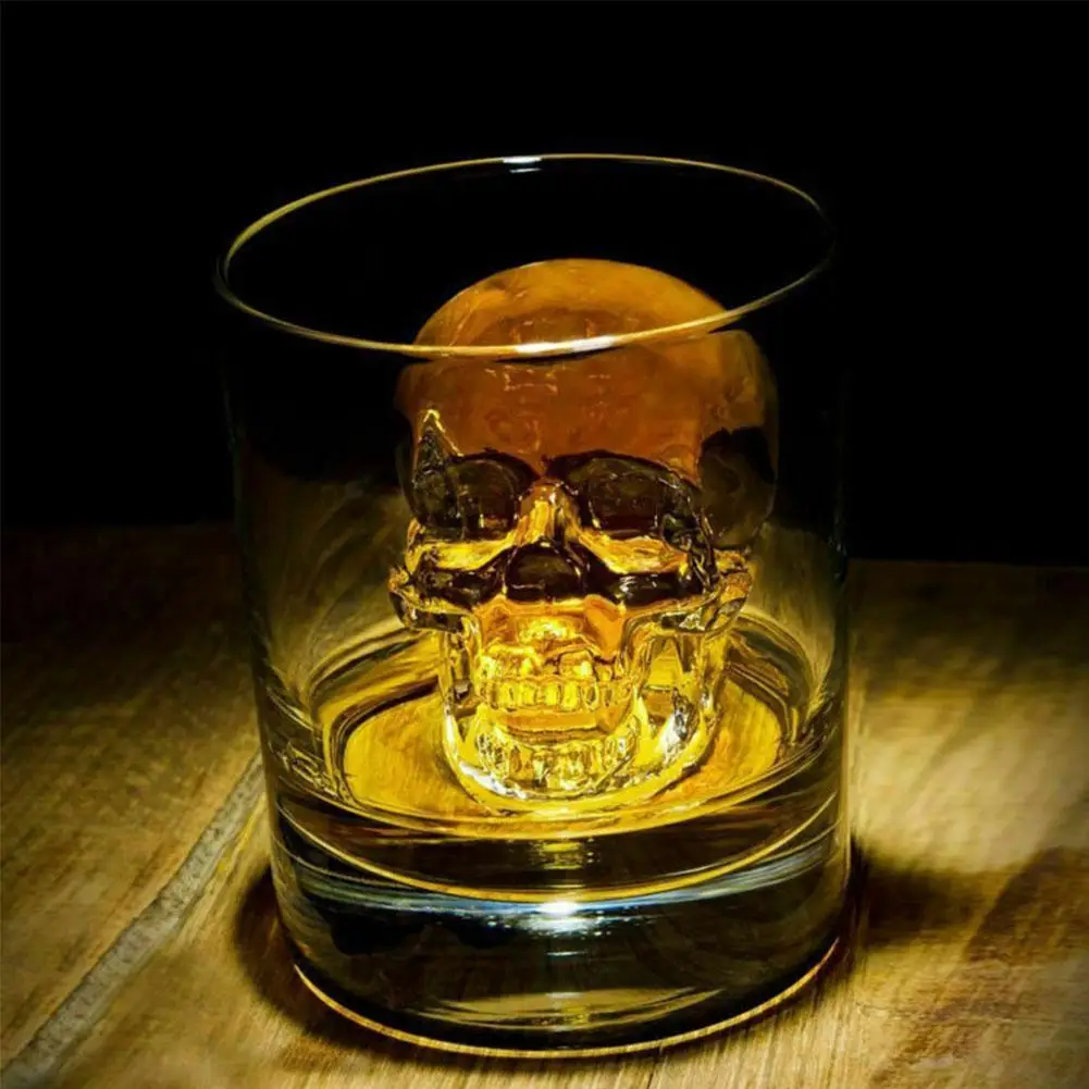 

3D Skull Silicone Mold Ice Cube Maker Chocolate Mould Cocktail DIY Ice Cream Ice Cube Whiskey Tool Wine Tray X1E2