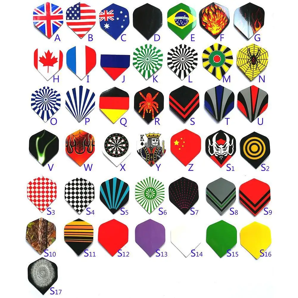 30PCS Nice Darts Flights Wing Mixed Style For Professional Dartboard
