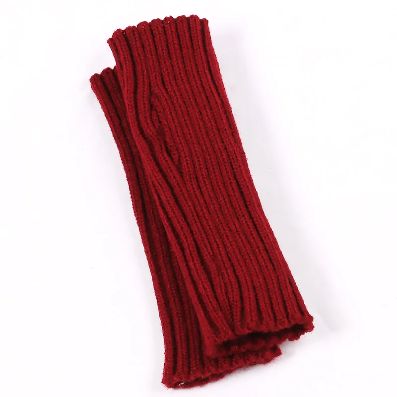 

Unisex Gloves Solid Men Women Knitted Fingerless Gloves Autumn Winter Outdoor Stretch Elastic Warm Half Finger Cycling Gloves