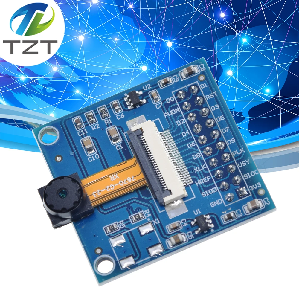 Модуль объектива камеры VGA OV7670 CMOS 640x480 SCCB с адаптером интерфейса I2C|module i2c|camera vgacamera