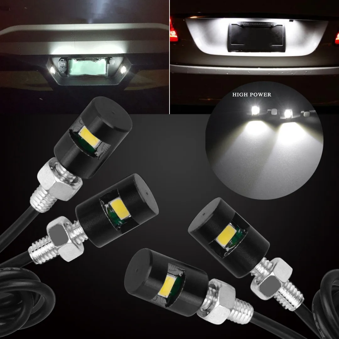 4 шт./компл. дневные ходовые огни 12V Белый мотоцикл винт SMD светодиодный лампа на болтах авто номерного знака светильник лампы для автомобиля скутер грузовик