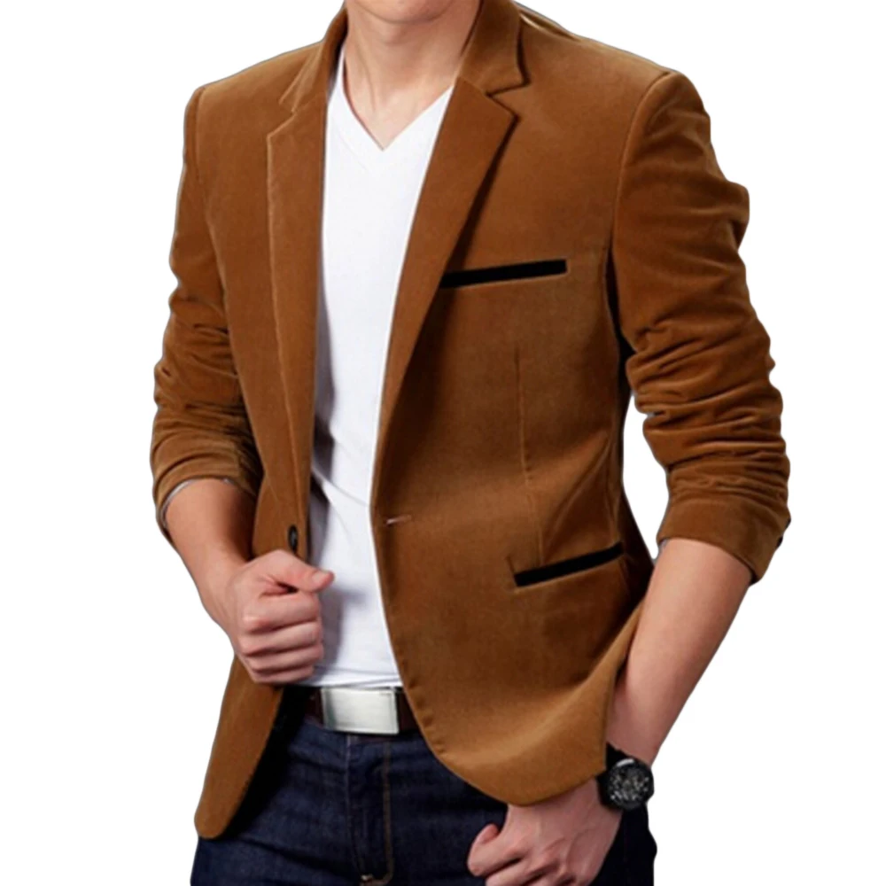 

Роскошный мужской блейзер, новинка 2021, осенняя Модная брендовая Высококачественная классическая деловая куртка, облегающий мужской костюм...