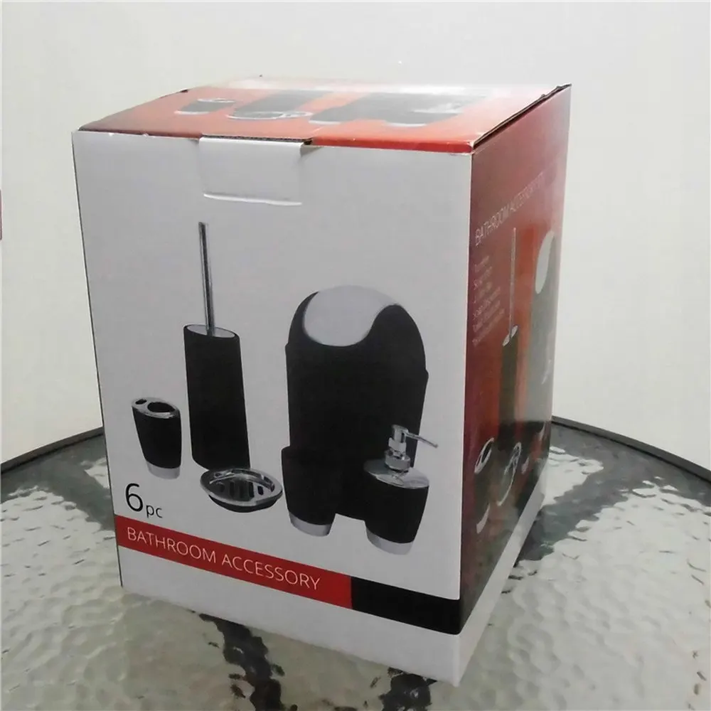 

6-piece Bathroom Accessories Set Soap Dispenser Toothbrush Set Toilet Set Stand 6 Colors Stainless Steel Plastic Bathroom Set