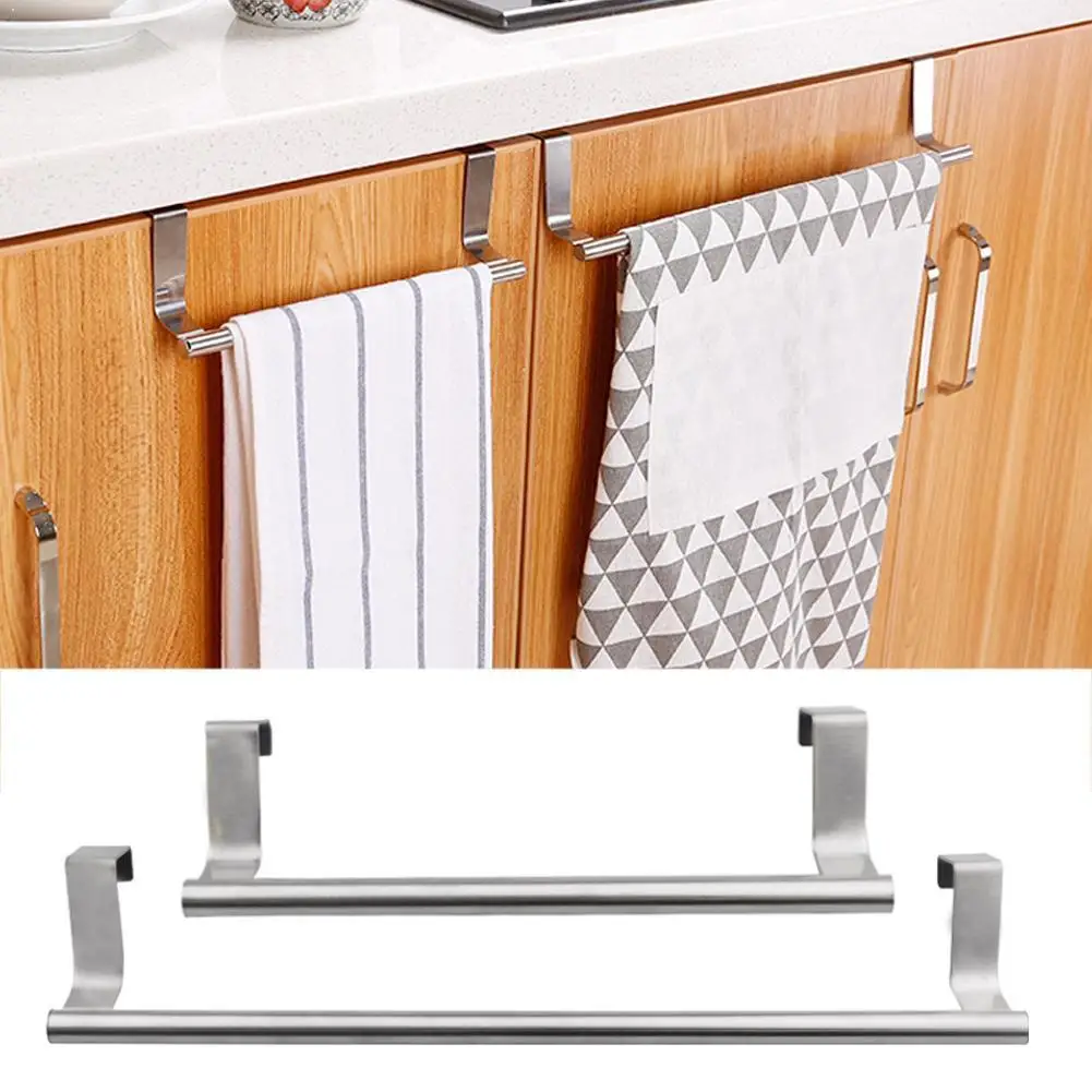 

1pc Steel Bathroom Towel Stand Rack Kitchen Cabinet Sundries Hanger Hanging Cupboard Shelf Chest Door Storage