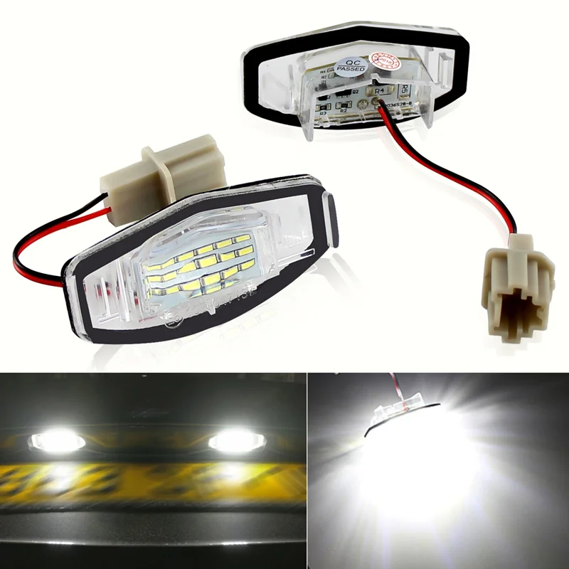 2x Xenon White OEM-Fit LED License Plate Light For Acura MDX RL TL TSX ILX For Honda Civic Accord Odyssey License Plate Light