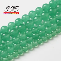 natural green jades beads for jewelry making round loose stone beads diy bracelets accessories 4 6 8 10 12 14mm 15 wholesale