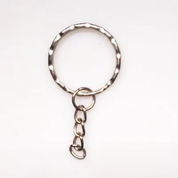 fuyier new fashion12pcslot round key ring 25mm key chain diy part jewelry making metal parts silver golden key chains bag parts