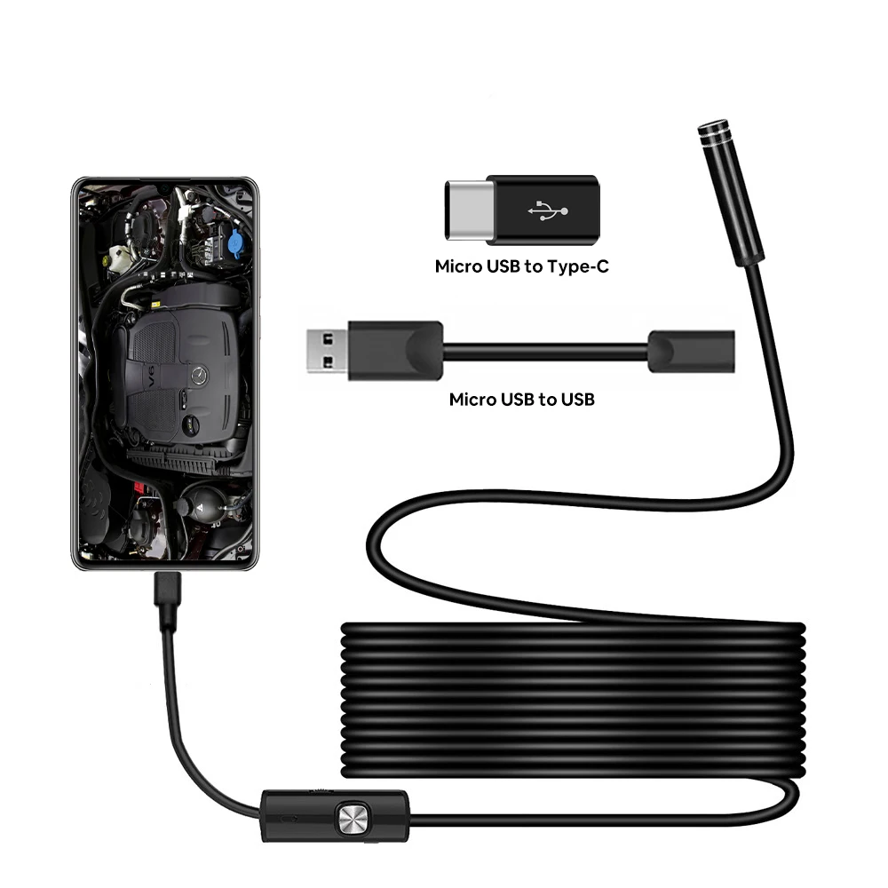 Android телефон Тип C USB инспекции Камера 1/2/5/3.5 м 7/5.5 мм объектив жесткий кабель