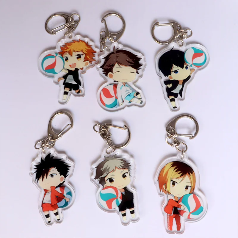 

Cartoon Volleyball Boy Keychain Fashion Transparent Acrylic Man Key Chain Ring Jewelry Anime Fans Trinkets Souvenir Bag Pendant