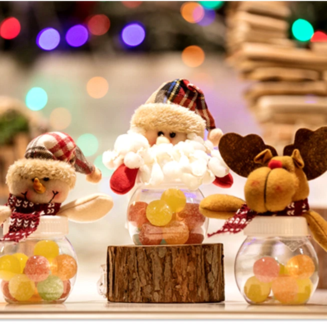 

New Year Decorations,Creative Cartoon Three-dimensional Gift Candy Box, Santa Snowman and Elk Shape,Height 15cm,Christmas Gifts,