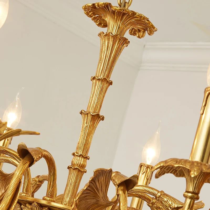 Французские золотые люстры для ресторана роскошная медная люстра светодиодная