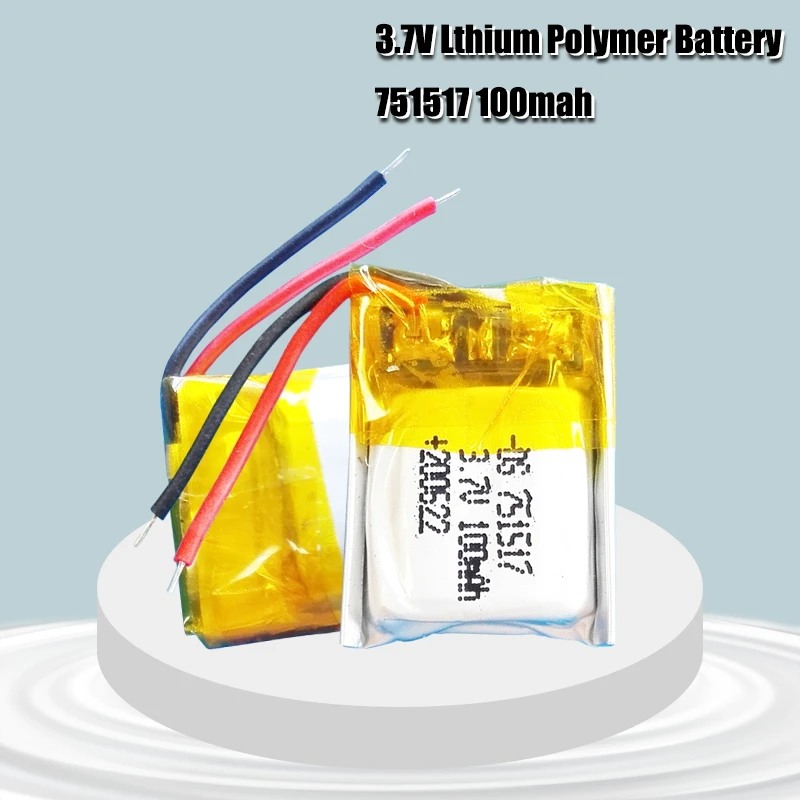 

3.7v 100mah 751517 li ion Rechargeable Battery for Cheerson CX-10 CX10 CX12 JJ820 V646 V676 JJ810 RC Helicopter RC Quadcopter