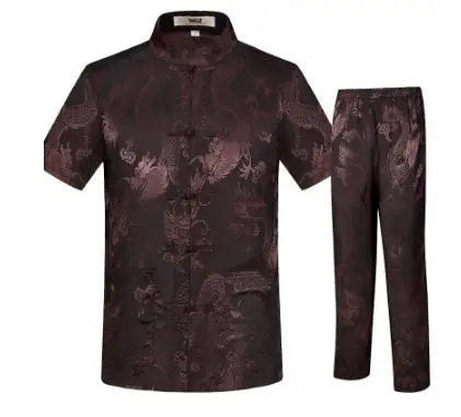 Китайские традиционные мужские костюмы Тан с коротким рукавом и длинными