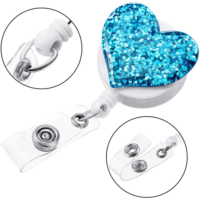 Выдвижной Значок клип с зажимом аллигатора значок ID Bling Love выдвижной кронштейн 10