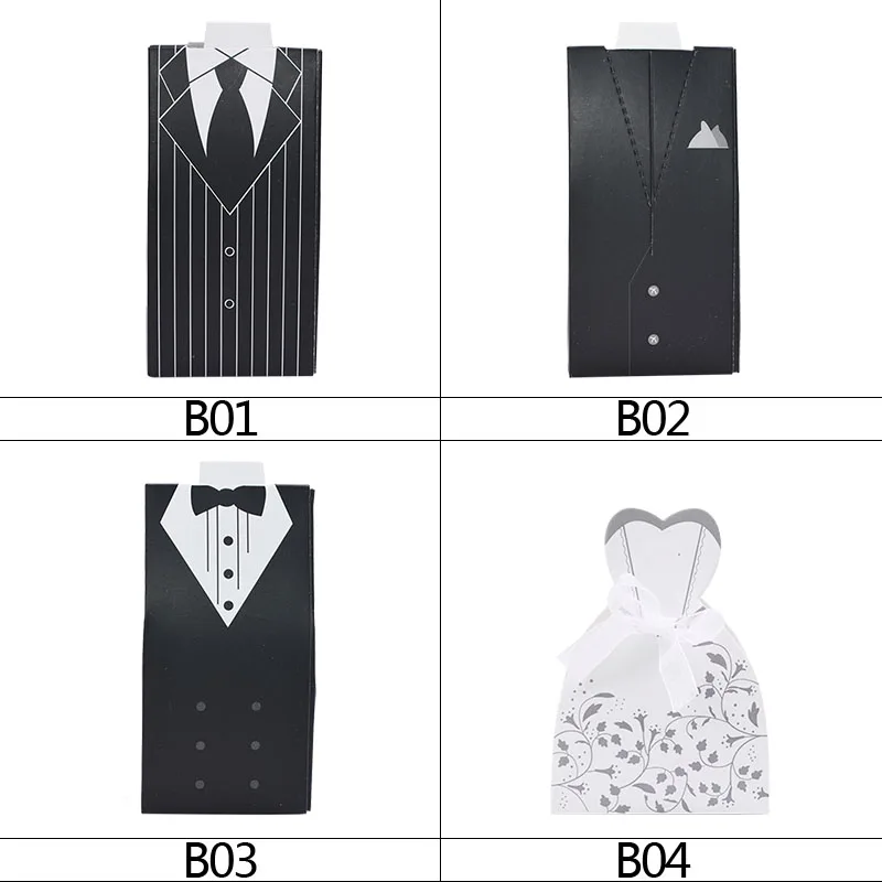 Suit Wedding Dress Shape Paper Candy Box DIY Party Favor Cookie Suger Packaging Gift Decoration | Дом и сад