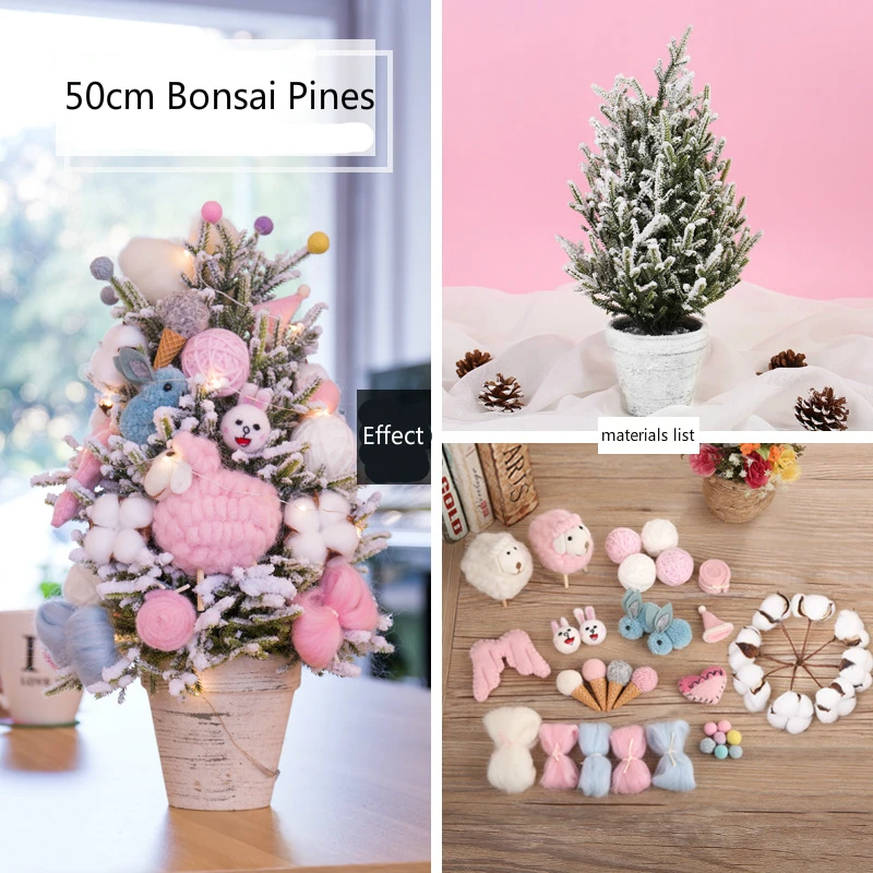 Рождественские елки войлочные украшения для дома настольные мини-модели