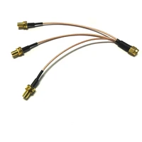 sma male plug to 3x sma female jack nut 1 in 3 splitter combiner pigtail cable rg178 15cm 6 for wifi router antenna new