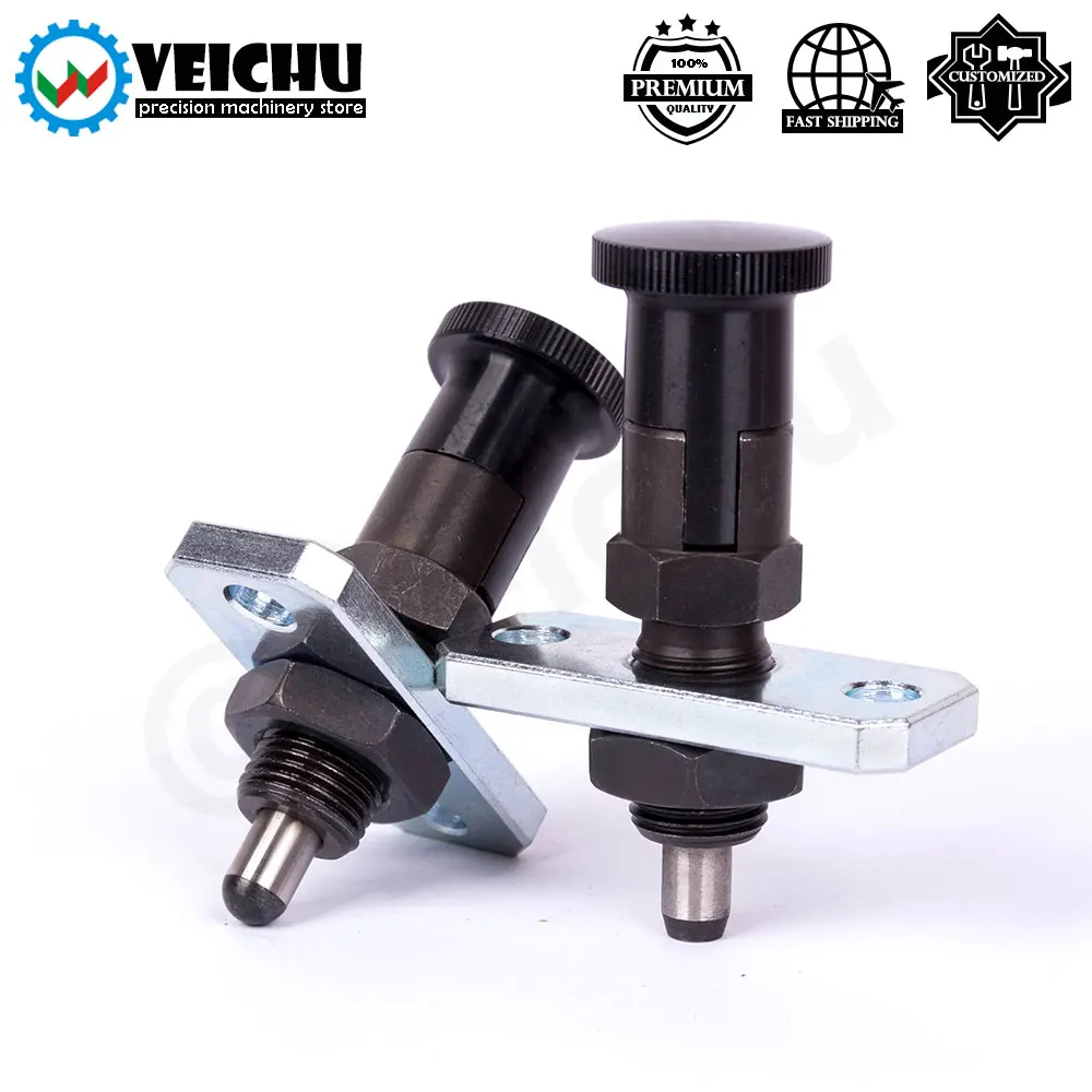 

VEICHU Flanged Indexing Bolts Return/Self-Locking Type Spring Detent Pins Steel Indexing Plungers For Locating/Positioning