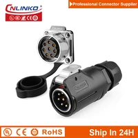 cnlinko lp28 8pin aviation m28 ip67 waterproof electric power connector plug socket for vehicle solar panel tractor industry
