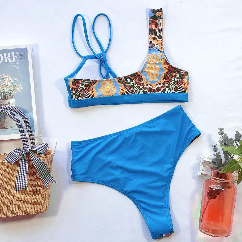 Женский купальник бикини треугольник из двух частей бюстгальтер с вкладышами