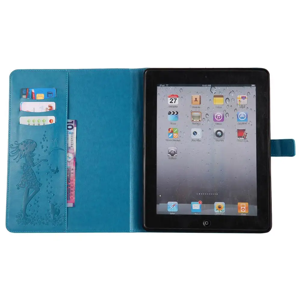 Girls and Cats pattern PU Leather Tablet Case For Apple Ipad 2 3 4 9.7 inch Wallet Flip Stand Cover 234 9.7&quot Funda+pen | Компьютеры и