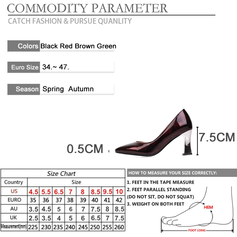 

BYQDY Spring Women High Heel Shoes Pointed Toe Metal Fretwork Heels Women Pumps Office Pumps Slip On Shallow Footwear Plus 47