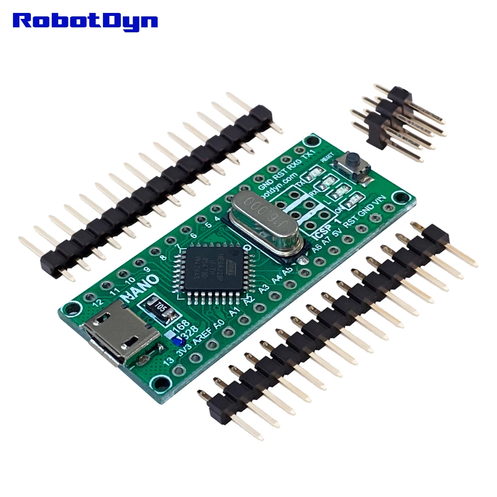 Notsoldered GreenPCB RobotDyn NANO V3 ATmega328, CH340, Micro USB, обновленная версия совместима с Arduino для DIY электронных - Цвет: Notsoldered GreenPCB