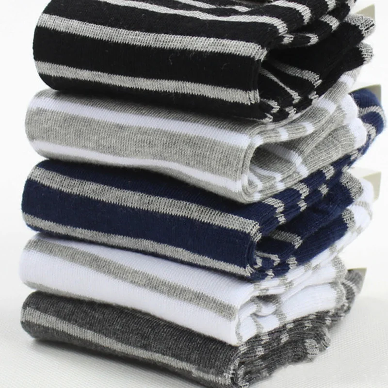 Носки мужские тонкие в полоску спортивные дышащие хлопковые короткие