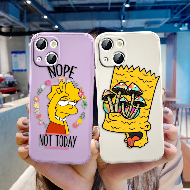 

Cartoon The Simpsons For Apple iPhone 13 12 Mini 11 Pro XS MAX XR X 8 7 6S SE Plus Liquid Silicone Soft Cover Phone Case