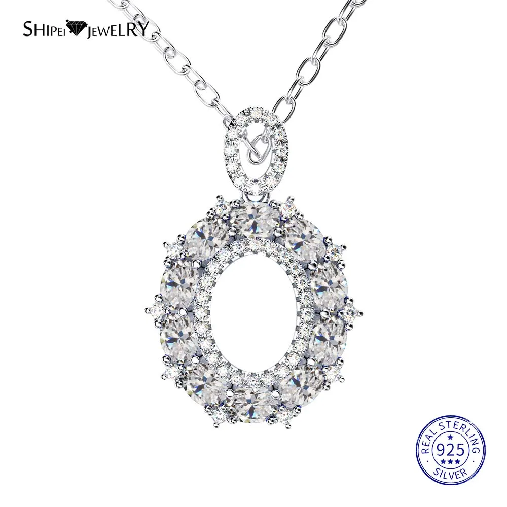WhiteGold-Clear Shipei стерлингового серебра 925 пробы ювелирные изделия Желтое золото розовая, золотая, овальная Сапфировая подвеска ожерелье для женщин Подарок на годовщину - Цвет камня: WhiteGold-Clear