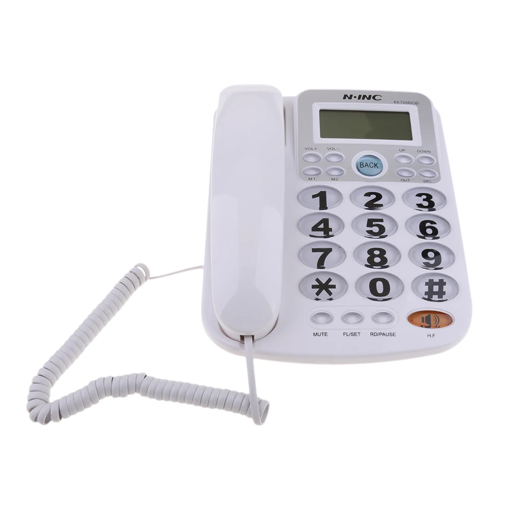 Белый Universal Corded Landline Phone Home Office Business Desk Telephone - Цвет: Белый