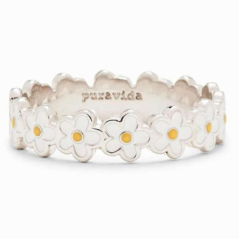 

Simple Dandelion Lady Ring Cute Wildflower Daisy Ring White Flower Girl Ring Jewelry Release Pressure Ring Wholesale