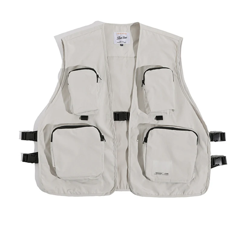 UNCLEDONJM хип-хоп безрукавки жилет карго с карманом сзади глаз-Сращивание военная